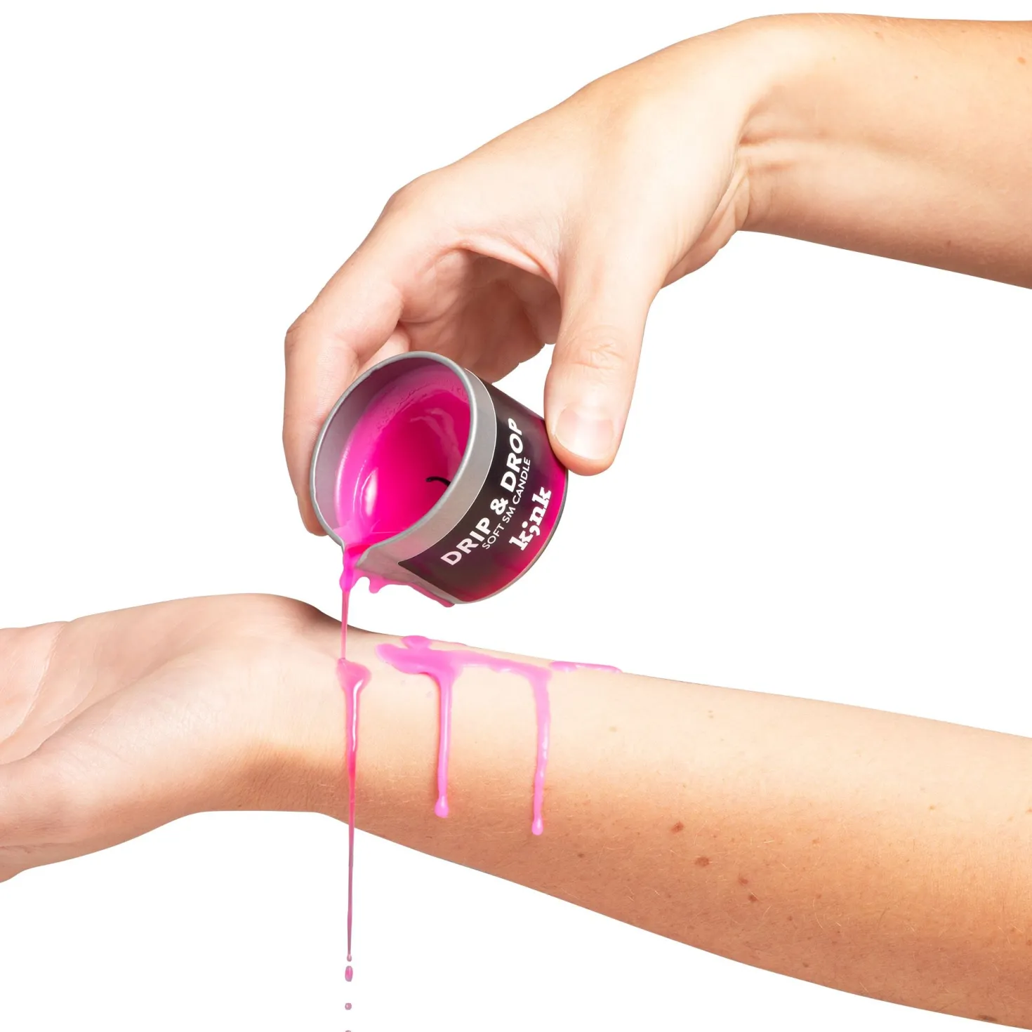 AMORELIE – Bougie SM Drip & Drop – Rose néon
