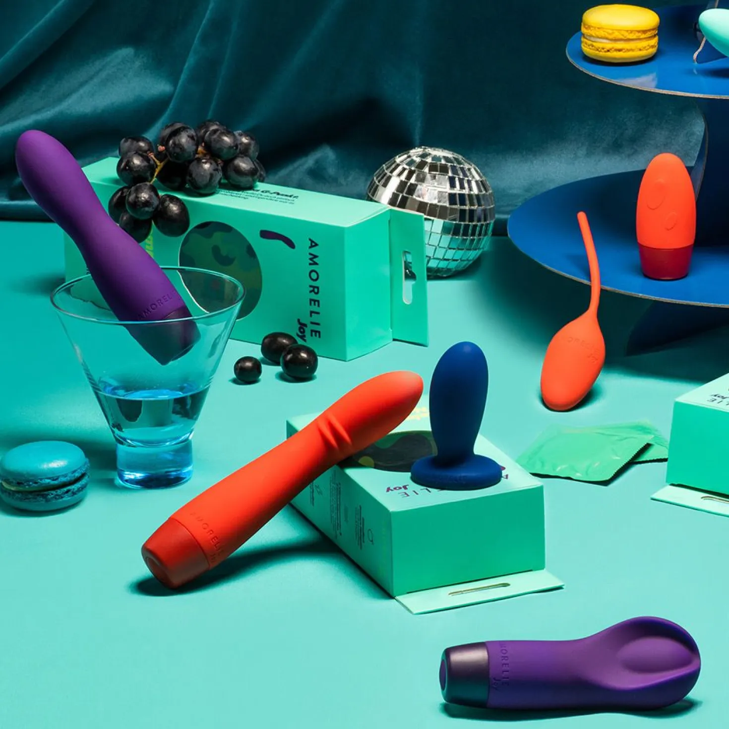 AMORELIE Joy - Plug Anal Vibrant "Fly" - Bleu