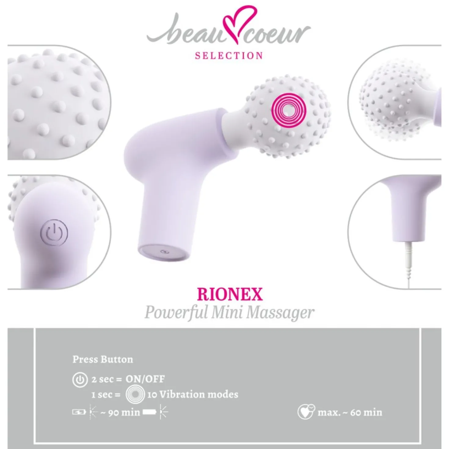 beau cœur - RIONEX Mini Massage Gun - Violet