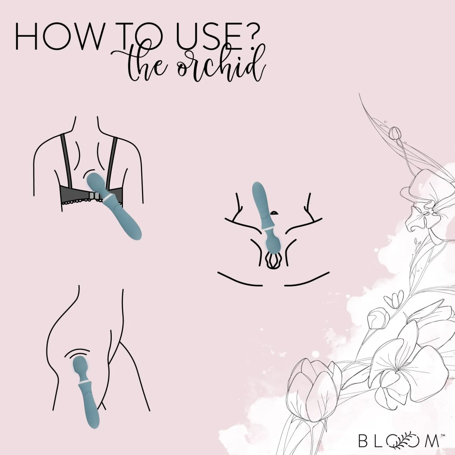 Bloom - The Orchid Vibromasseur Wand - Technologie Swipe