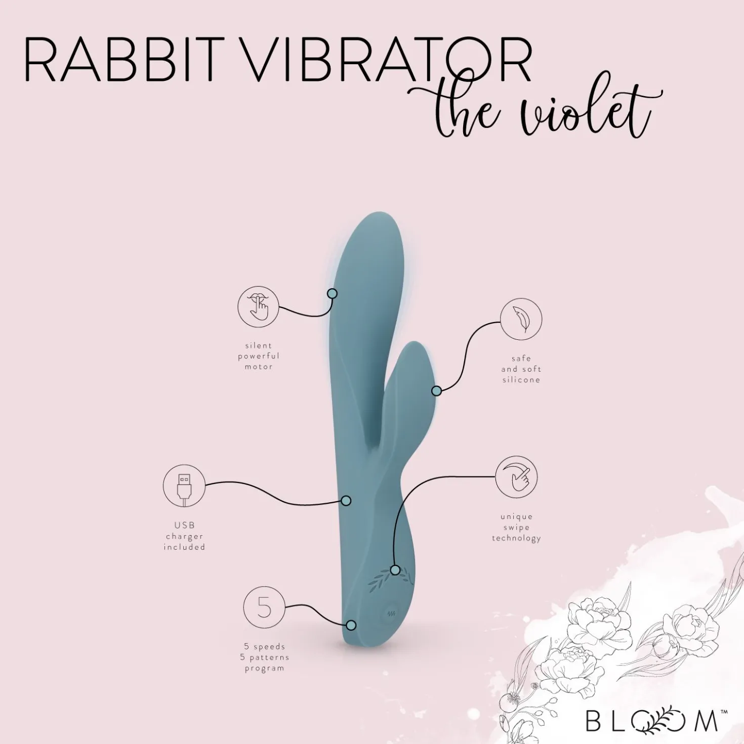 Bloom - The Violet Vibromasseur Rabbit - Technologie Swipe