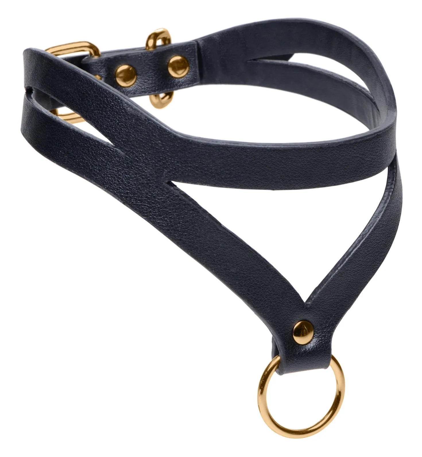 Bondage Baddie - Collier avec anneau - Noir/Doré