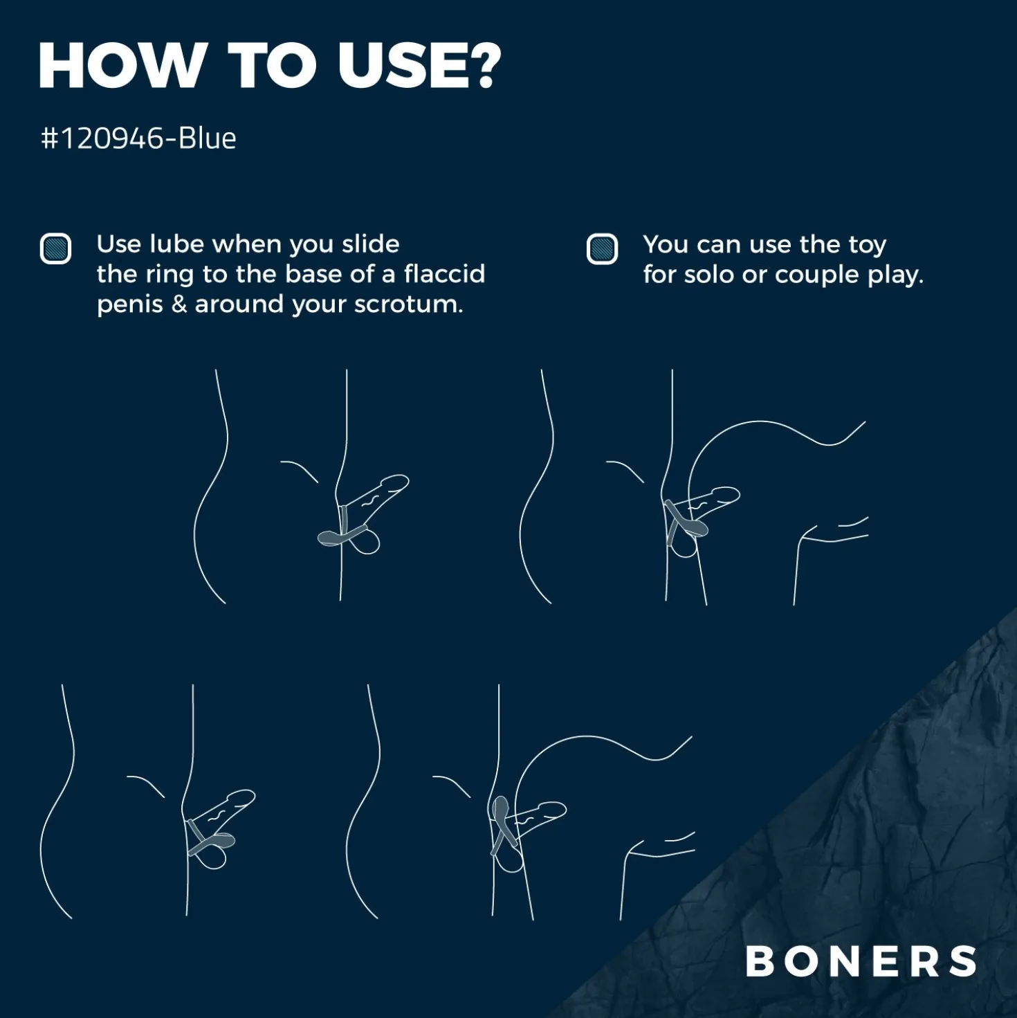 Boners - Anneau Vibrant pour Couples - Bleu