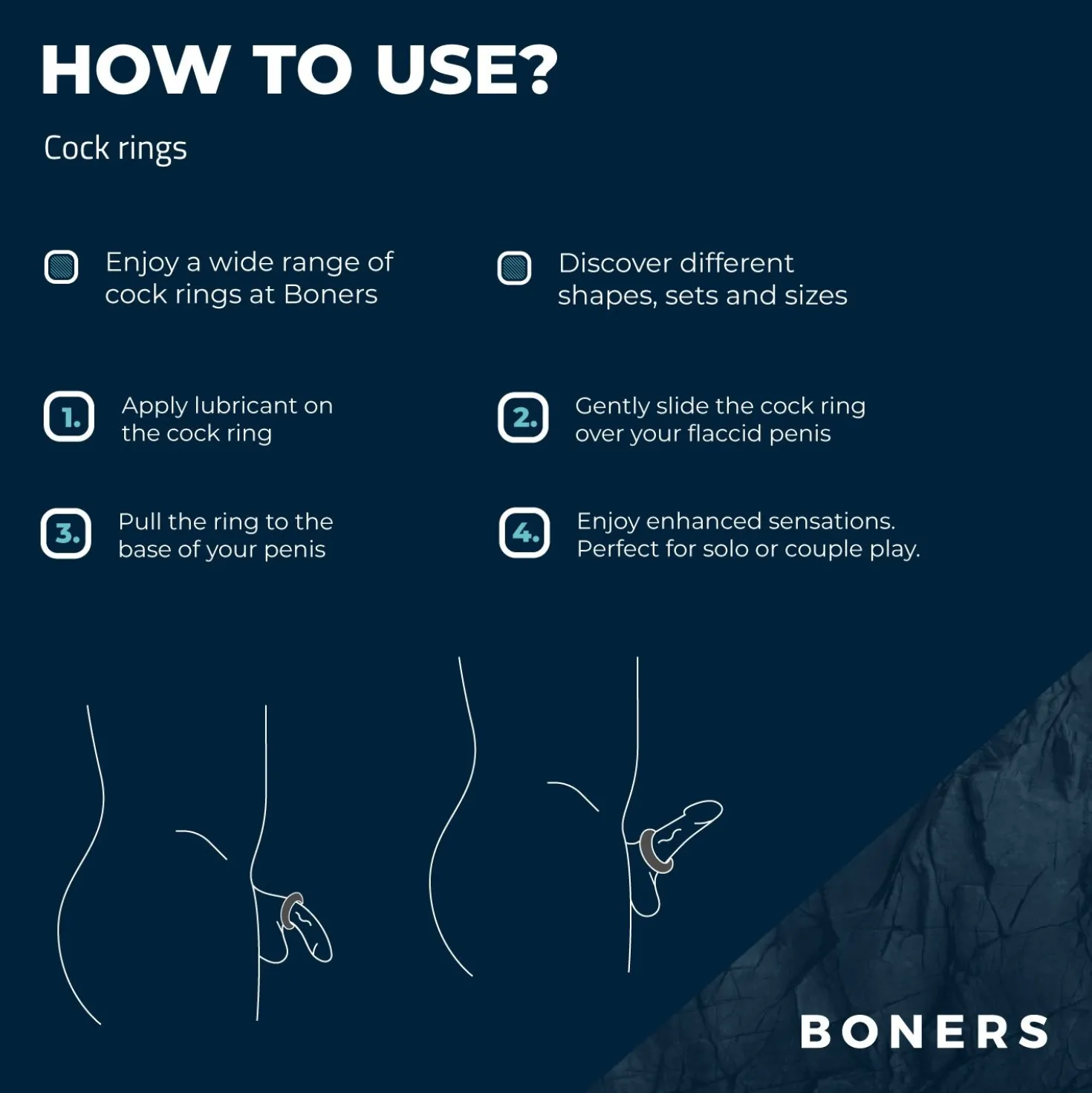 Boners - Set de 3 anneaux péniens - Gris