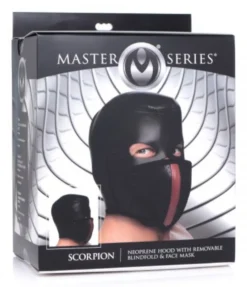 Cagoule Scorpion avec bandeau pour les yeux et bâillon amovibles