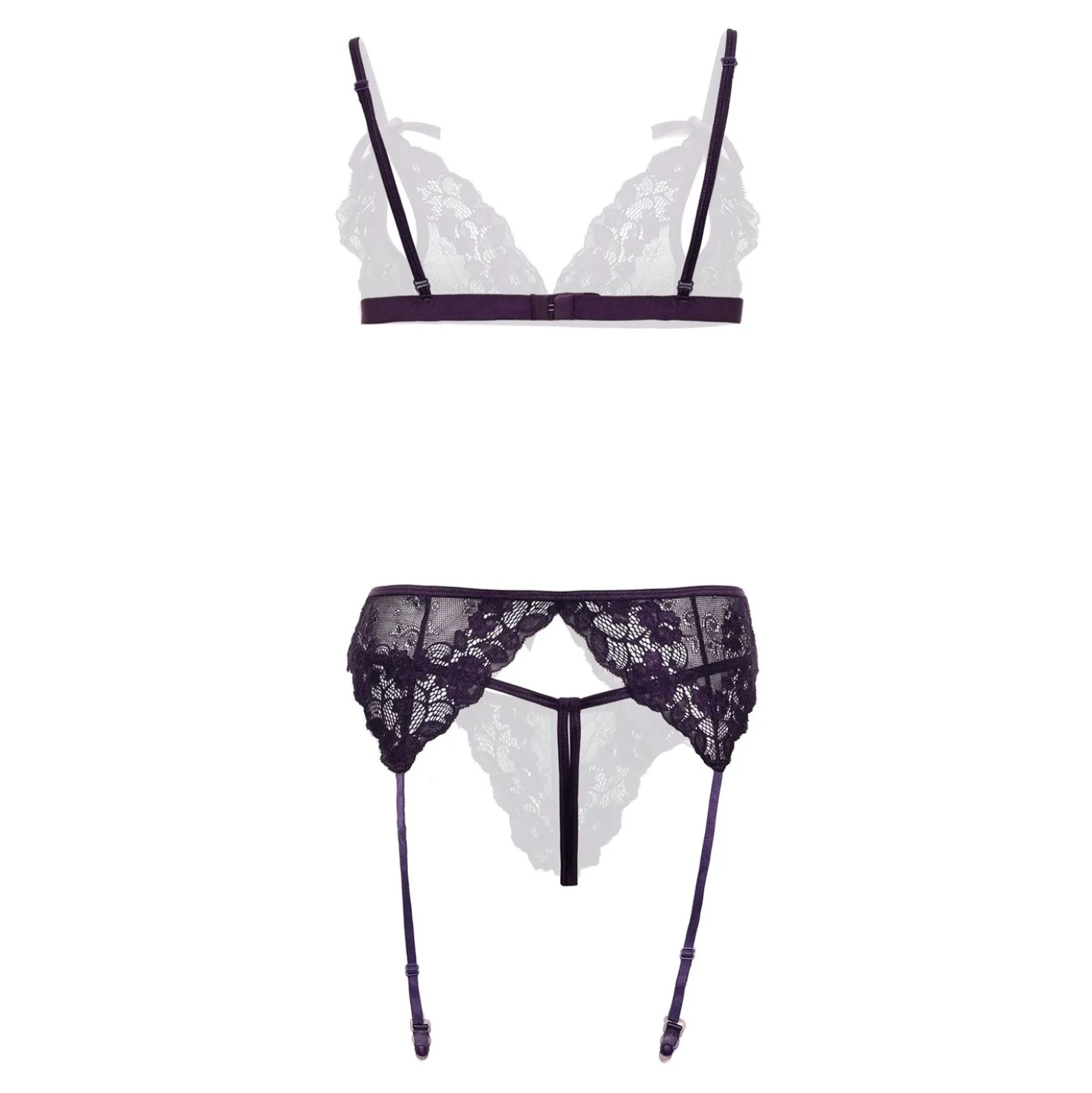 Christine - Axelle Ensemble 3p - Entrejambe & Cups Violet