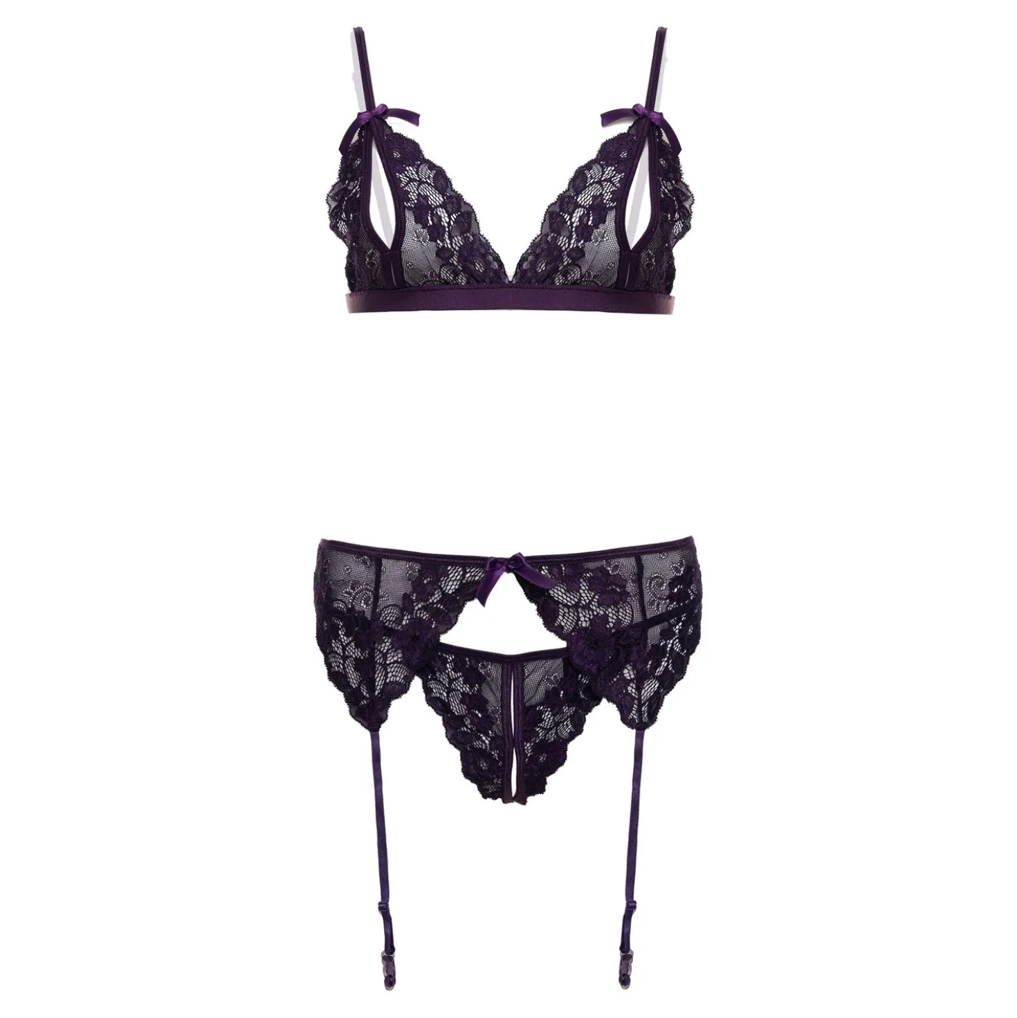 Christine - Axelle Ensemble 3p - Entrejambe & Cups Violet