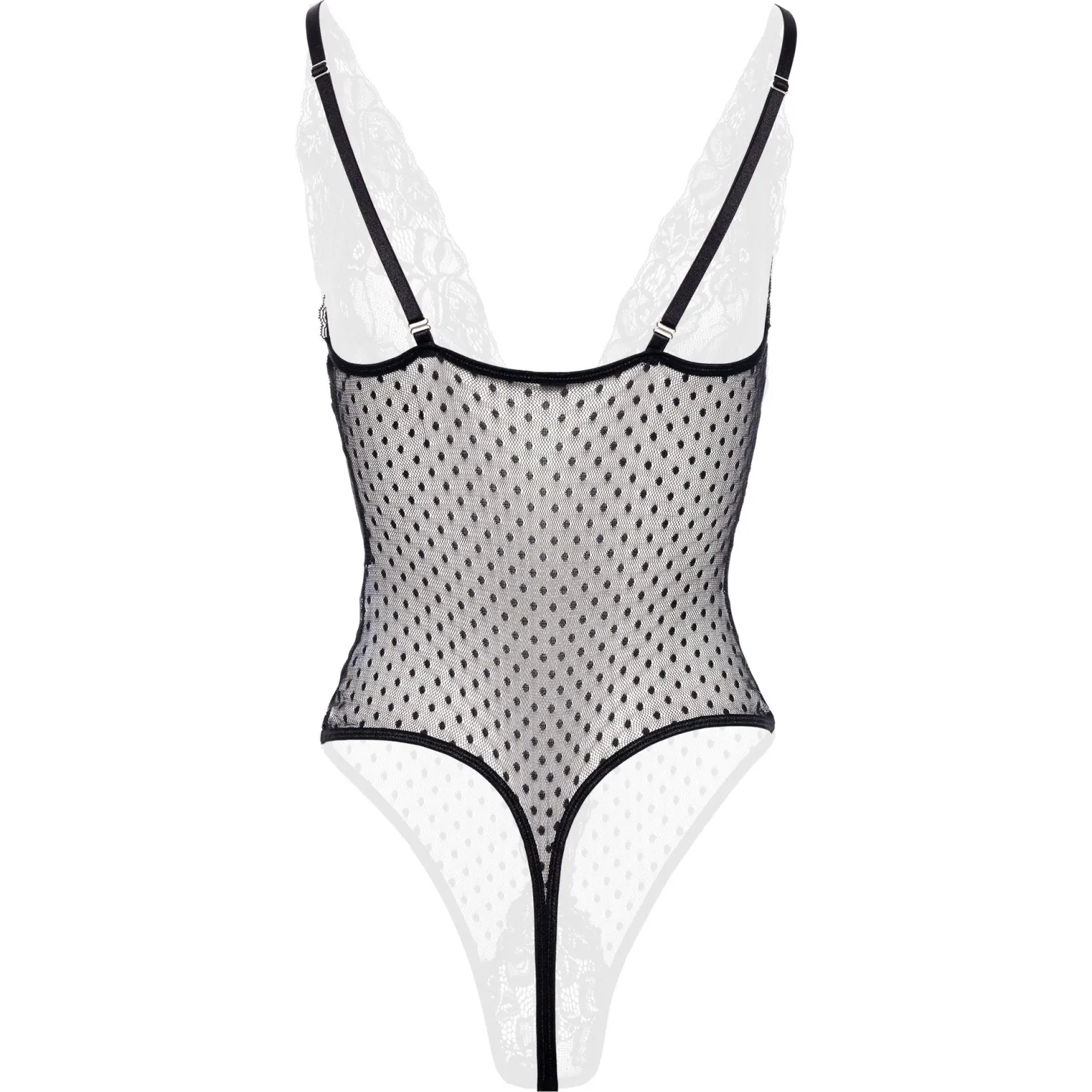 Christine - Body Dewi avec entrejambe ouverte - Noir