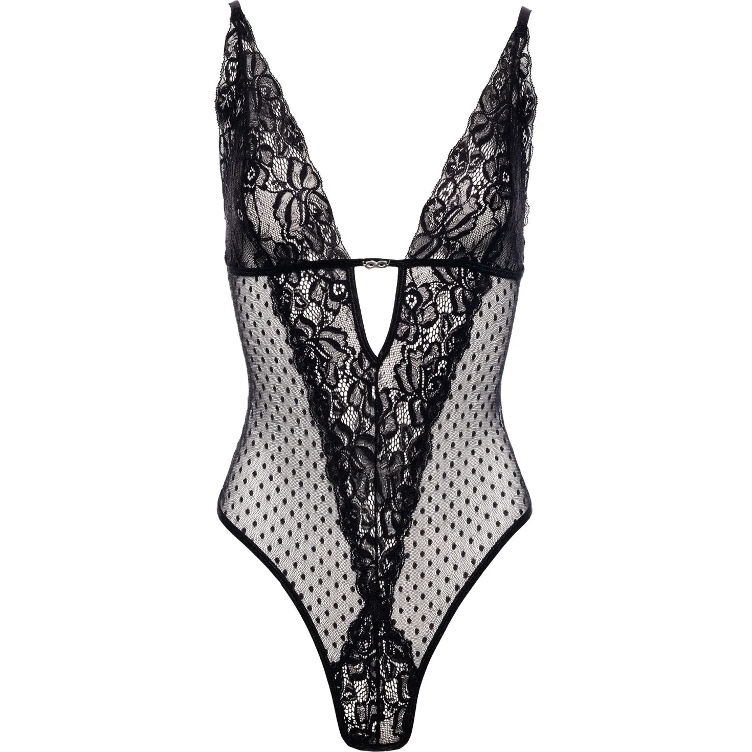 Christine - Body Dewi avec entrejambe ouverte - Noir