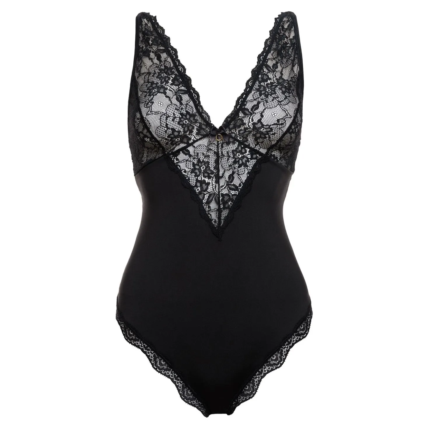Christine - Body élégant avec dentelle Celeste - Noir