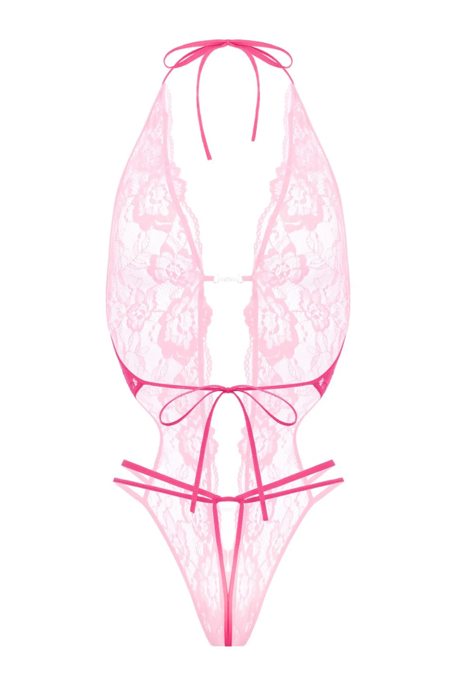 Christine - Body string ouvert à l'entrejambe "Renee" - Rose