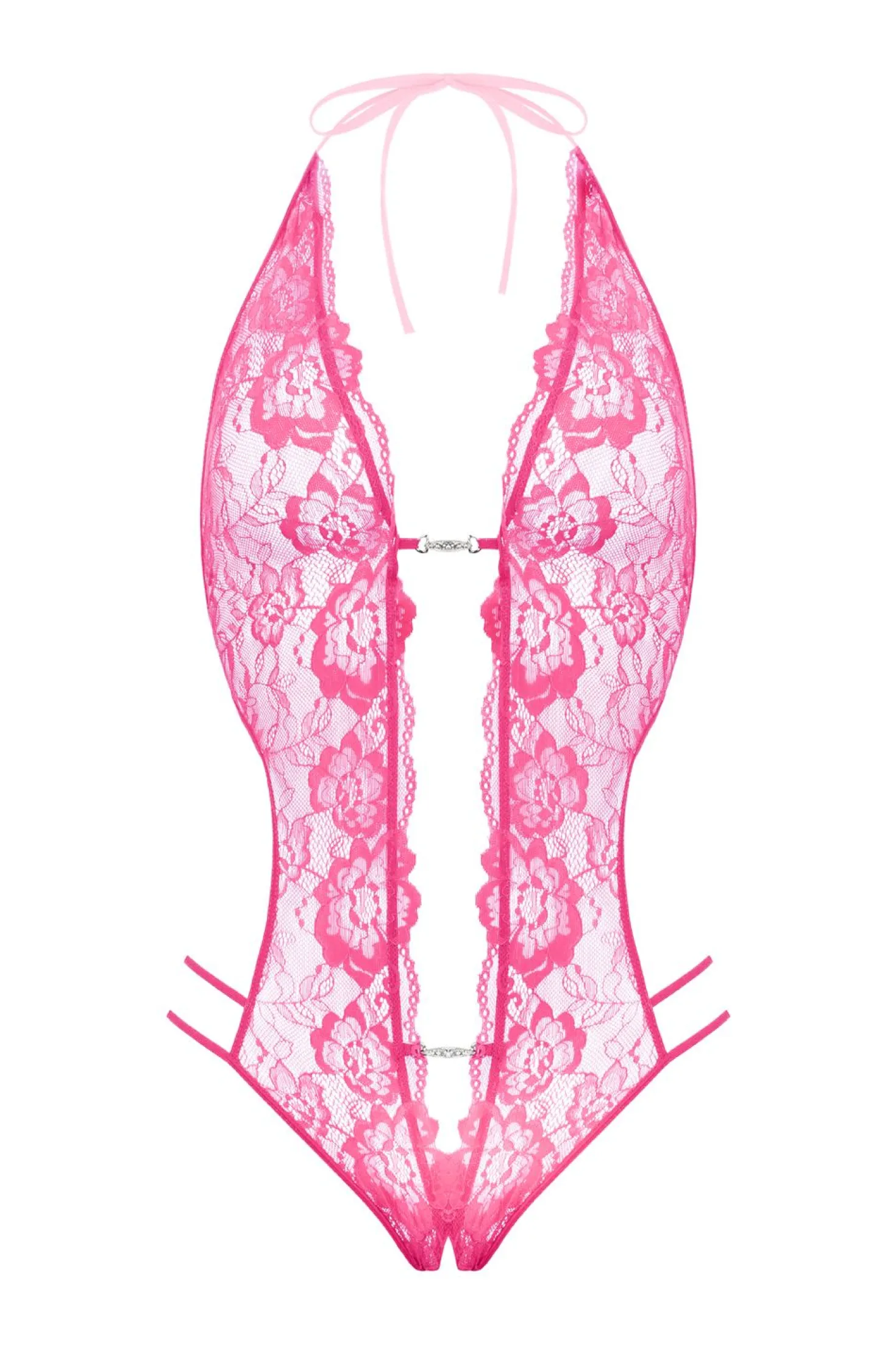 Christine - Body string ouvert à l'entrejambe "Renee" - Rose