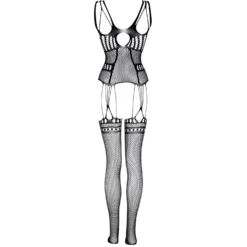 Christine - Catsuit avec design porte-jarretelles - Noir