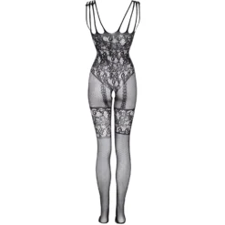 Christine - Crotchless Glamour Bodystocking - Noir