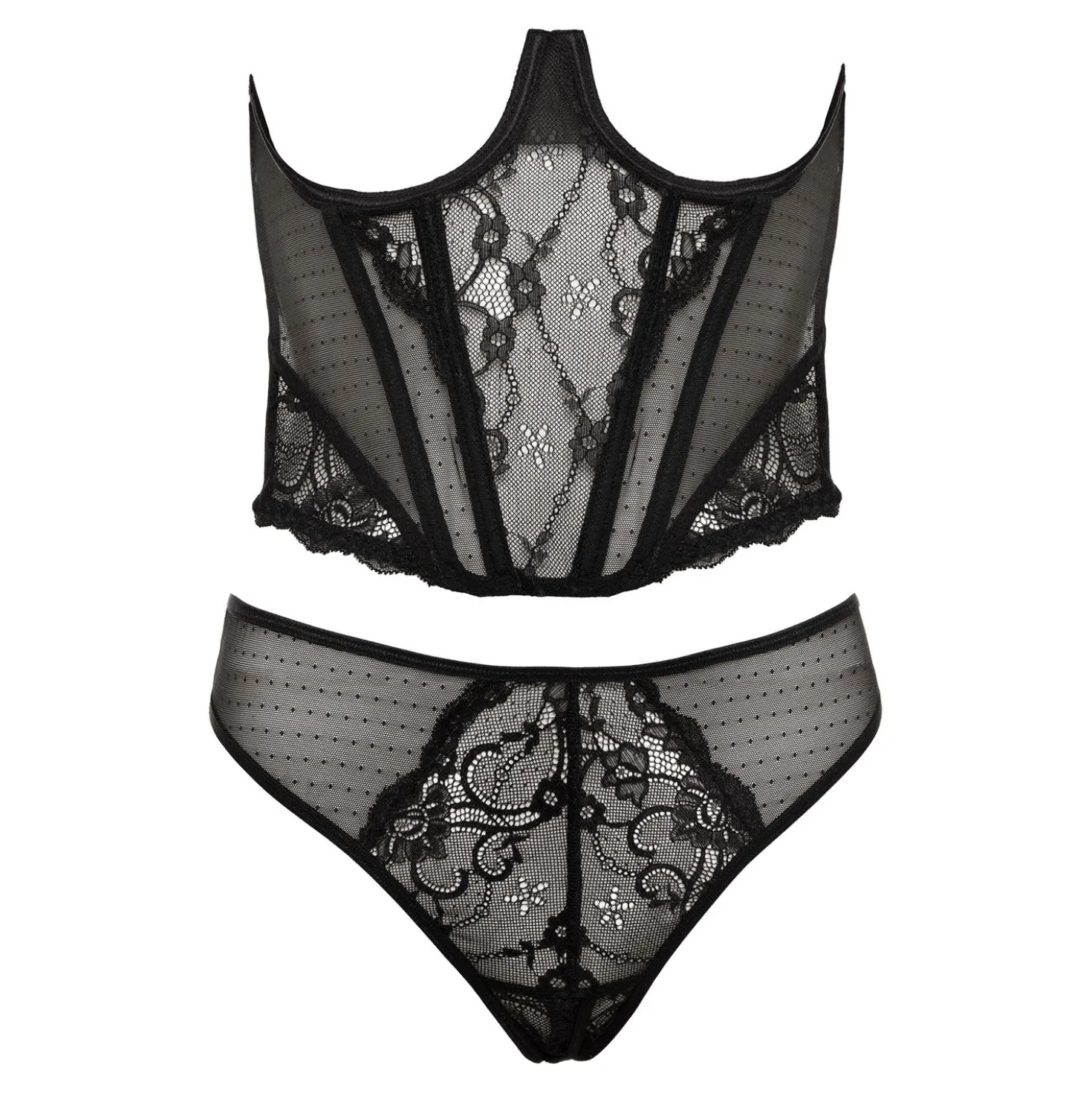 Christine - Demi-Corset & String Alaya - Noir