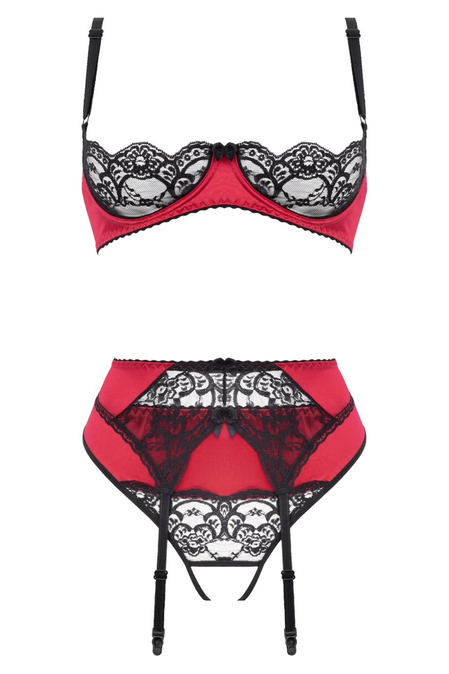 Christine - Ensemble 3 pièces Soutien-gorge Ouvert et Slip Ouvert Gush