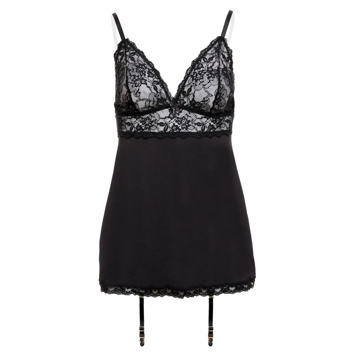 Christine - Robe porte-jarretelles Celeste - Noir