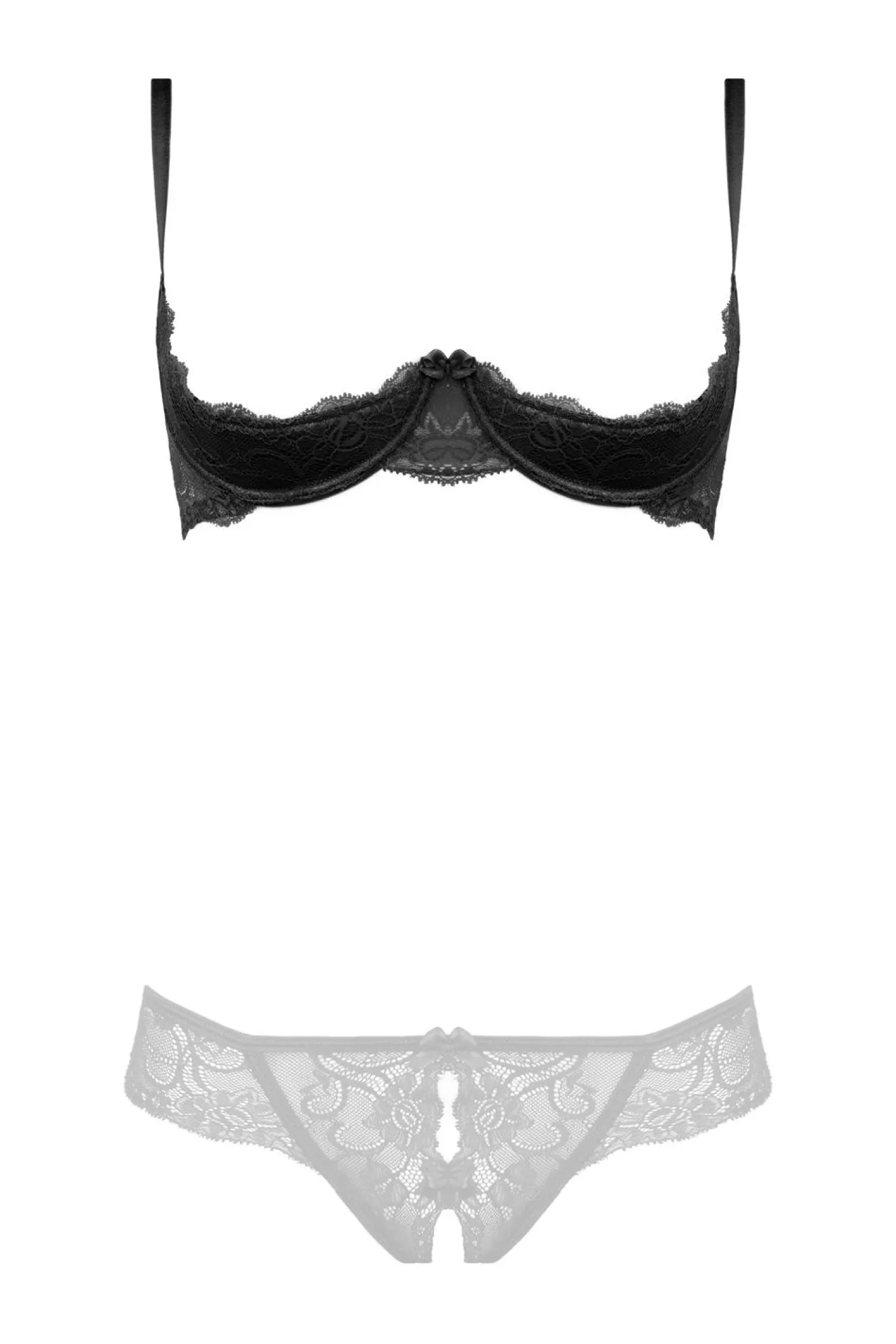Christine - Soutien-gorge à quart de bonnets en dentelle Marzia - Noir