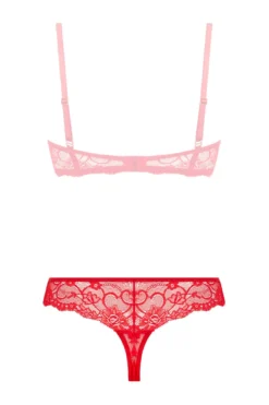 Christine - String en dentelle avec entrejambe ouverte Marzia - Rouge