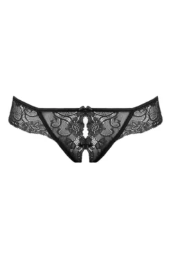 Christine - String en dentelle avec entrejambe ouverte Marzia - Noir