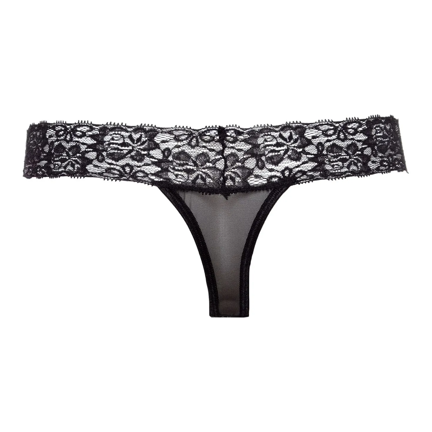 Christine - String perle avec entrejambe ouverte Pia - Noir