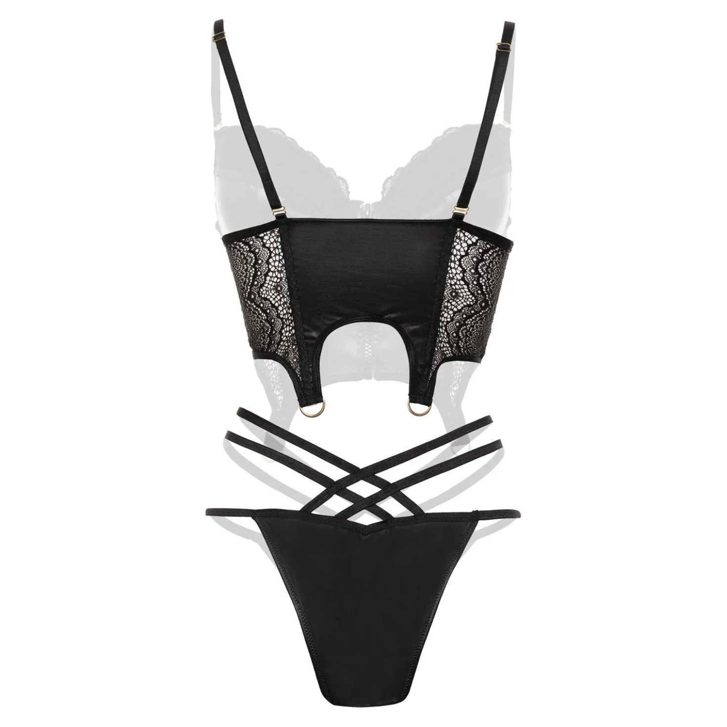 Christine Wetlook Bustierset Monroe - Noir