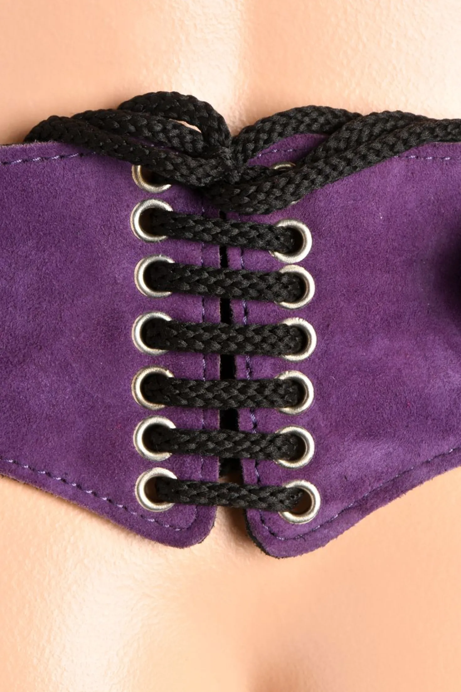 Corset Ceinture Deluxe en Cuir - Violet
