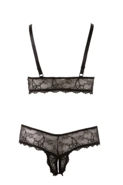 Cottelli Collection - Bra and crotchless G-string