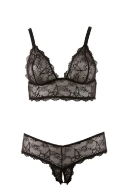 Cottelli Collection - Bra and crotchless G-string