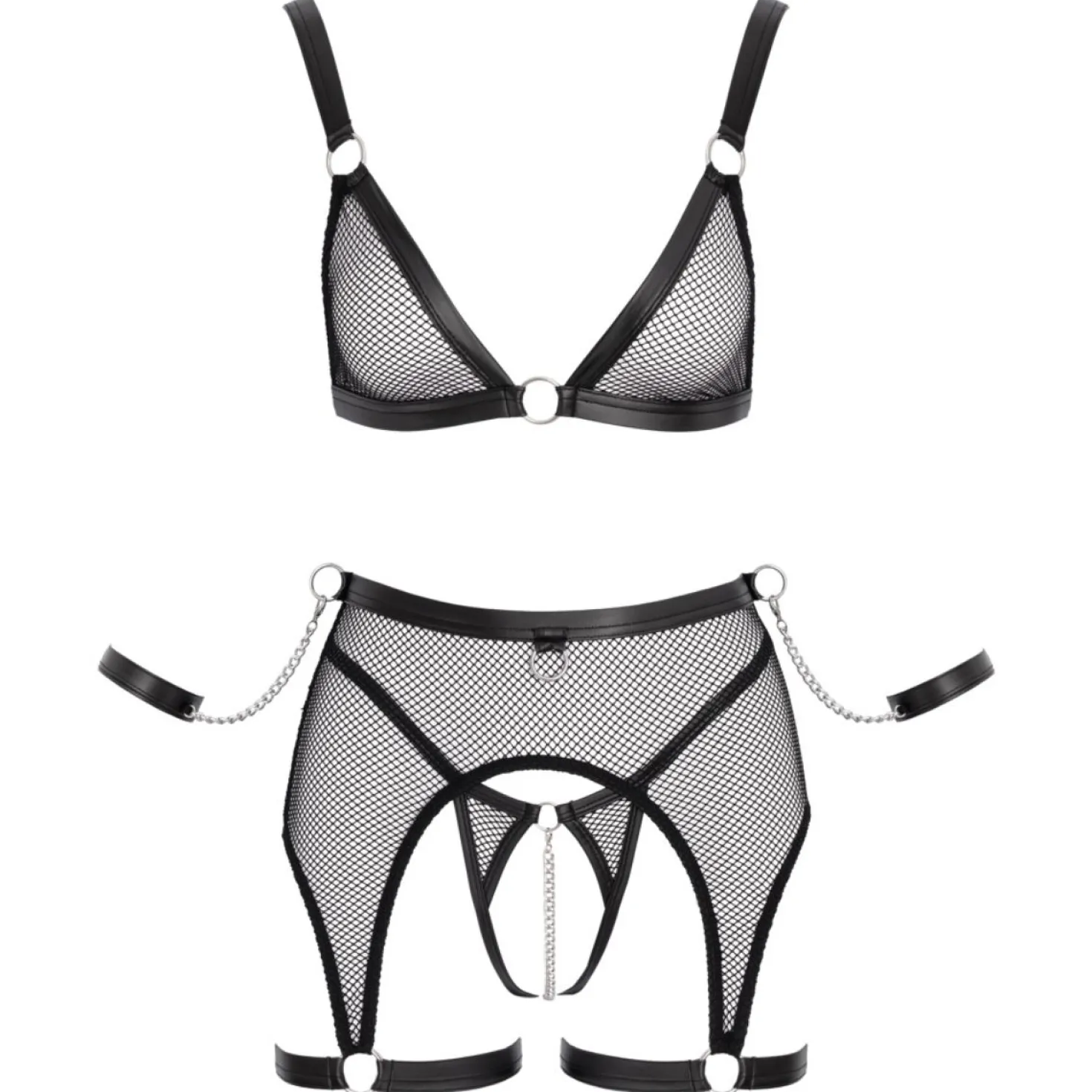 Cottelli Collection - Ensemble de Lingerie Bondage - Noir