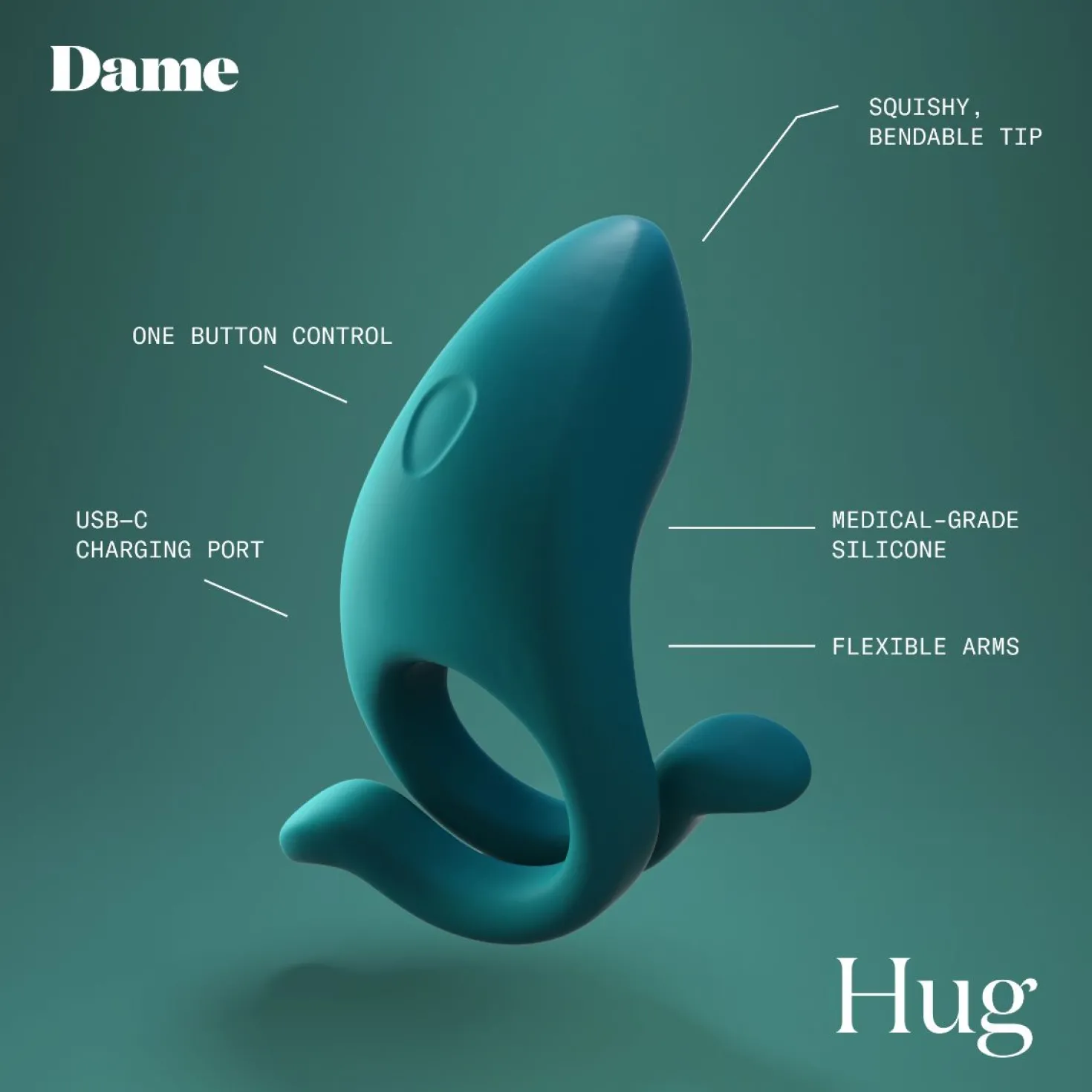 Dame - Anneau pénien ajustable "Hug" - Bleu