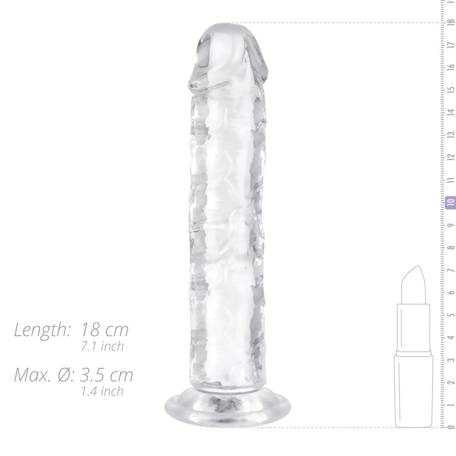 Dildo en gel sans testicules - 16 cm