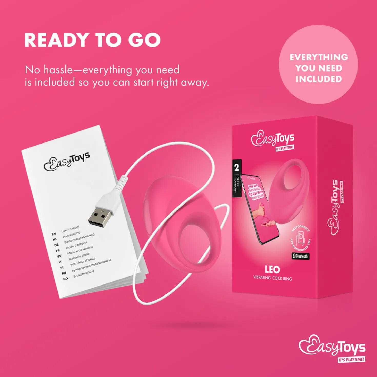 EasyConnect - Cockring vibrant Leo contrôlé par application
