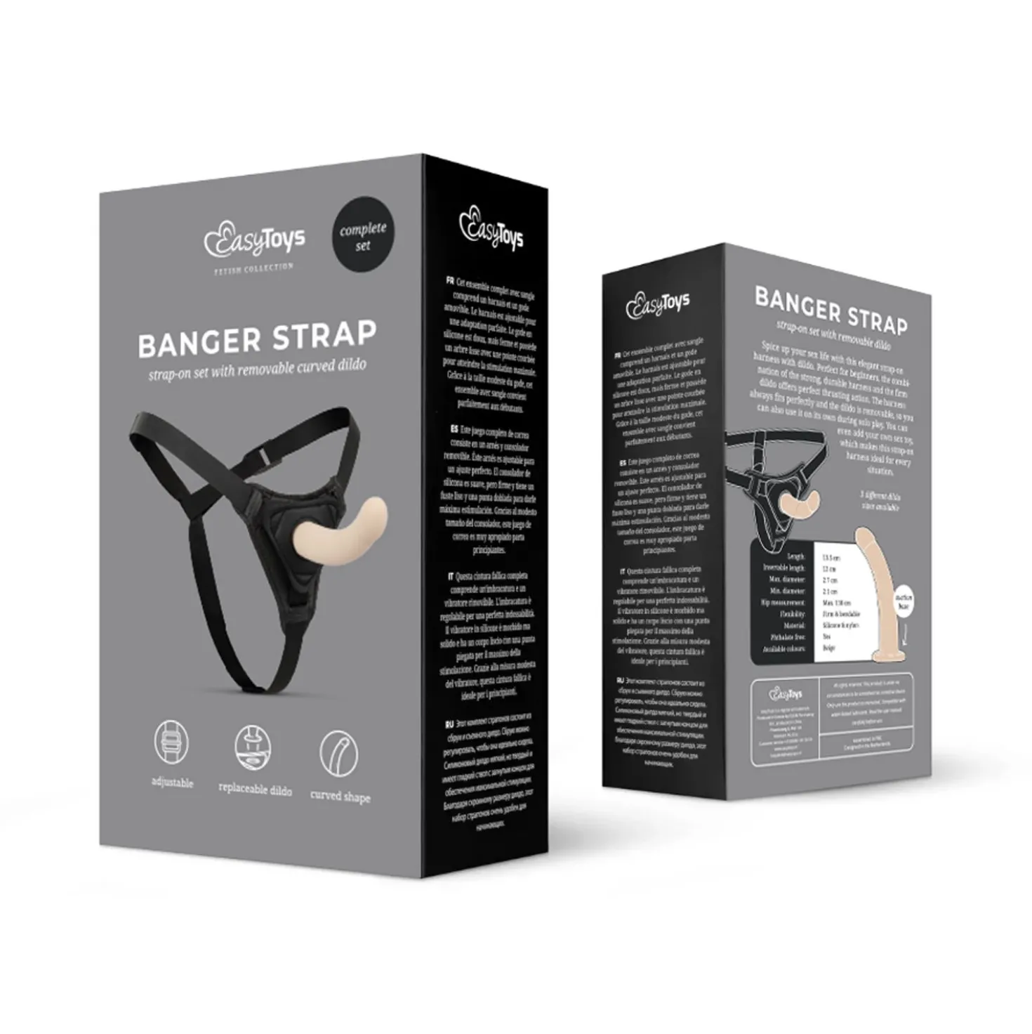 Easytoys Fetish - Gode ceinture avec harnais - Courbé