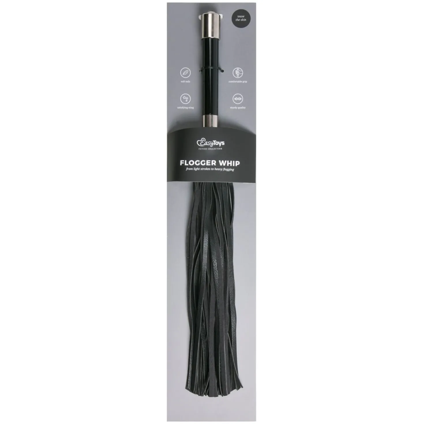 Easytoys Fetish - Martinet long avec poignée en métal