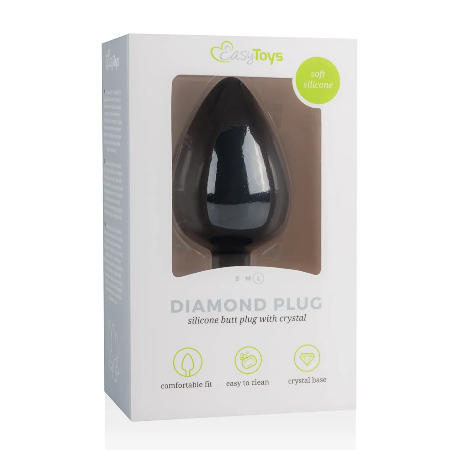 EasyToys - Plug à diamant taille L - Noir