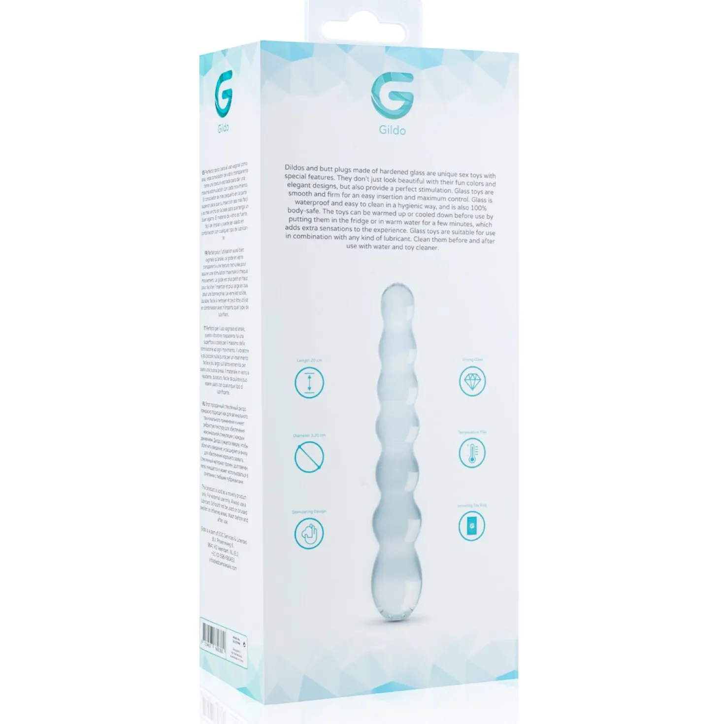 Gildo - Gode en verre N° 19 - 20 cm