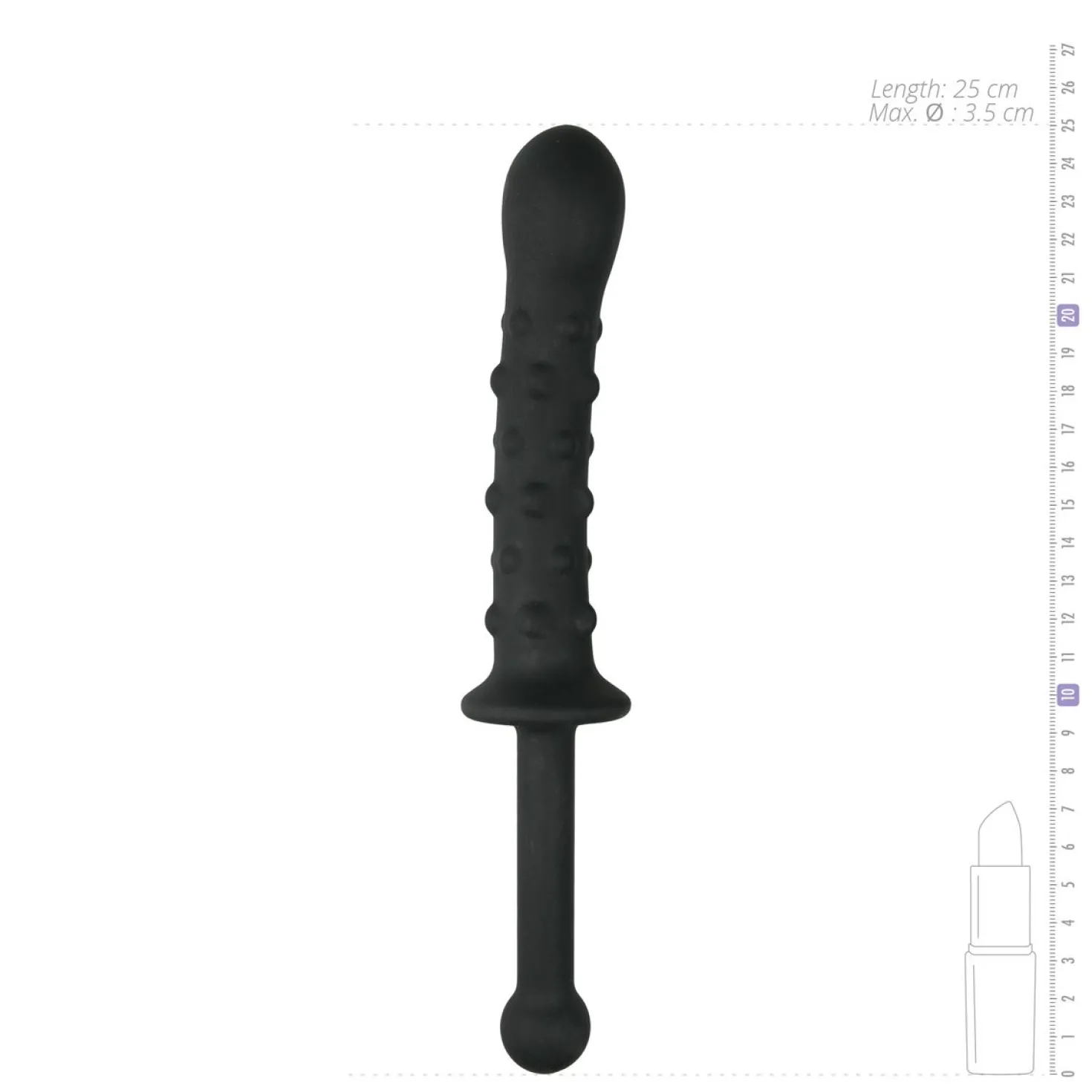 Gode avec poignée The Handler Noir - 25 cm