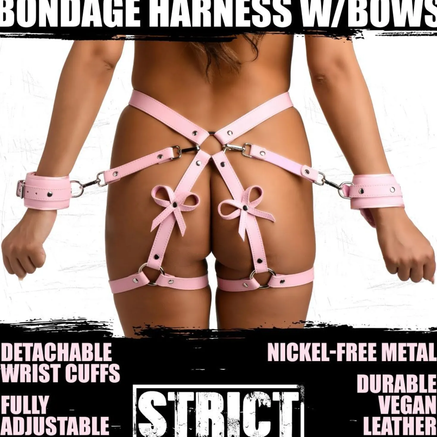 Harnais de bondage avec nœuds M/L - Rose