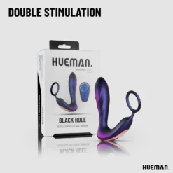 Hueman - Plug anal vibrant avec cockring et télécommande - Violet