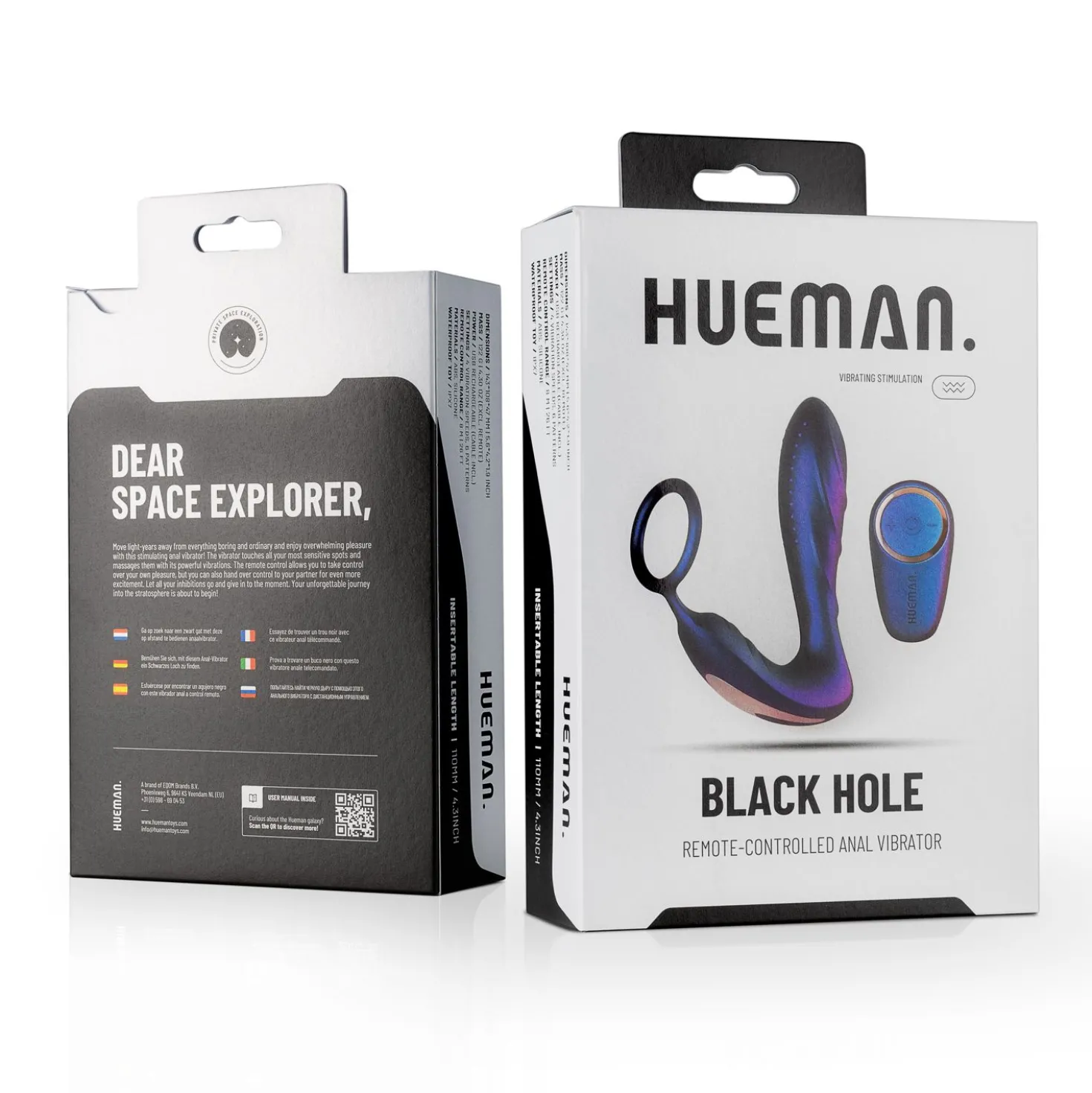 Hueman - Plug anal vibrant avec cockring et télécommande - Violet