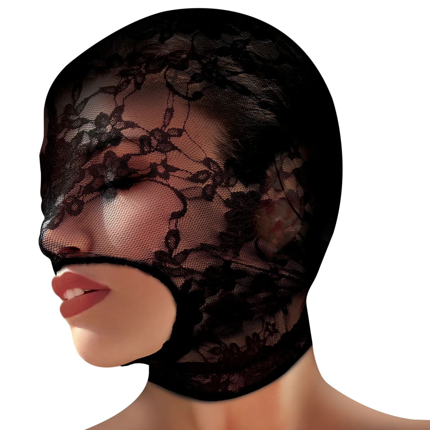 Lace Seduction Masque de bondage - Noir