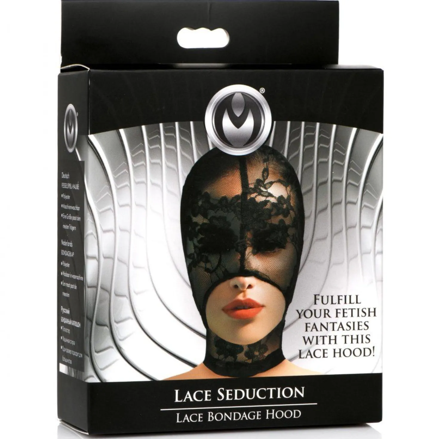 Lace Seduction Masque de bondage - Noir