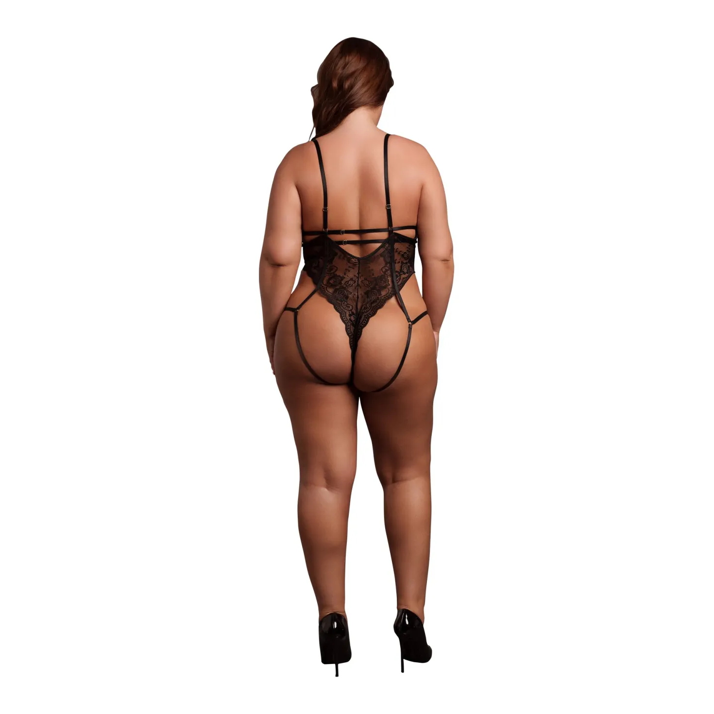Le Désir – Body en Dentelle à Bonnets Ouverts avec Armatures – Noir