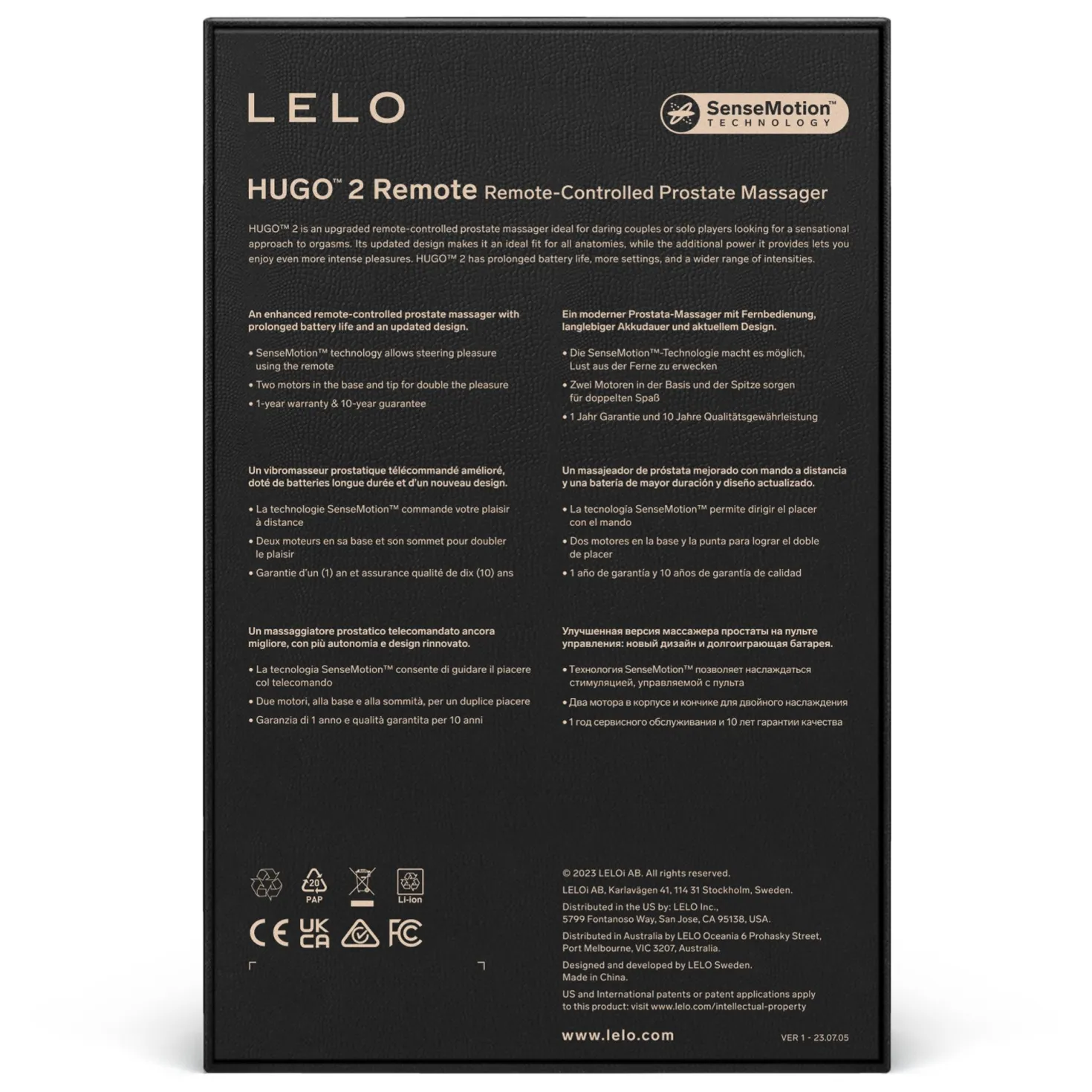 LELO - Hugo 2 Vibromasseur Prostatique avec Télécommande - Vert