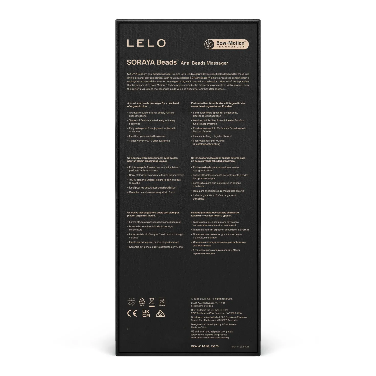 LELO - Soraya Perles Anales - Noir