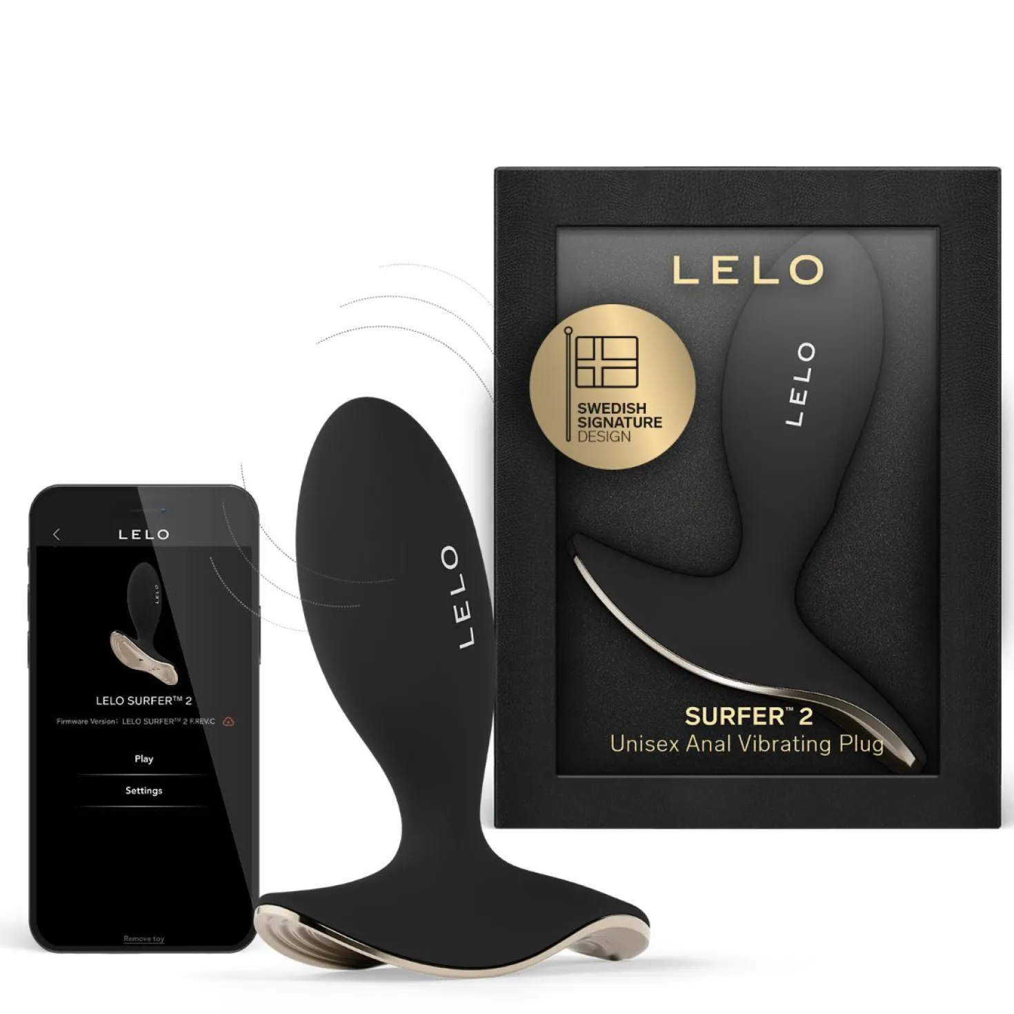 LELO - SURFER 2 Plug Anal Vibrant - Noir