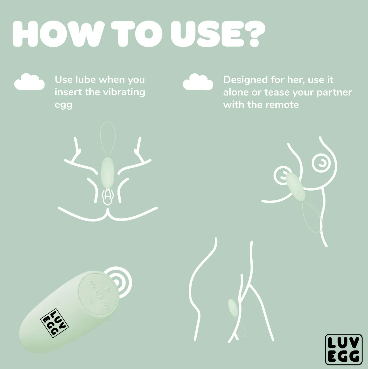 LUV EGG - Œuf Vibrant avec télécommande - Vert