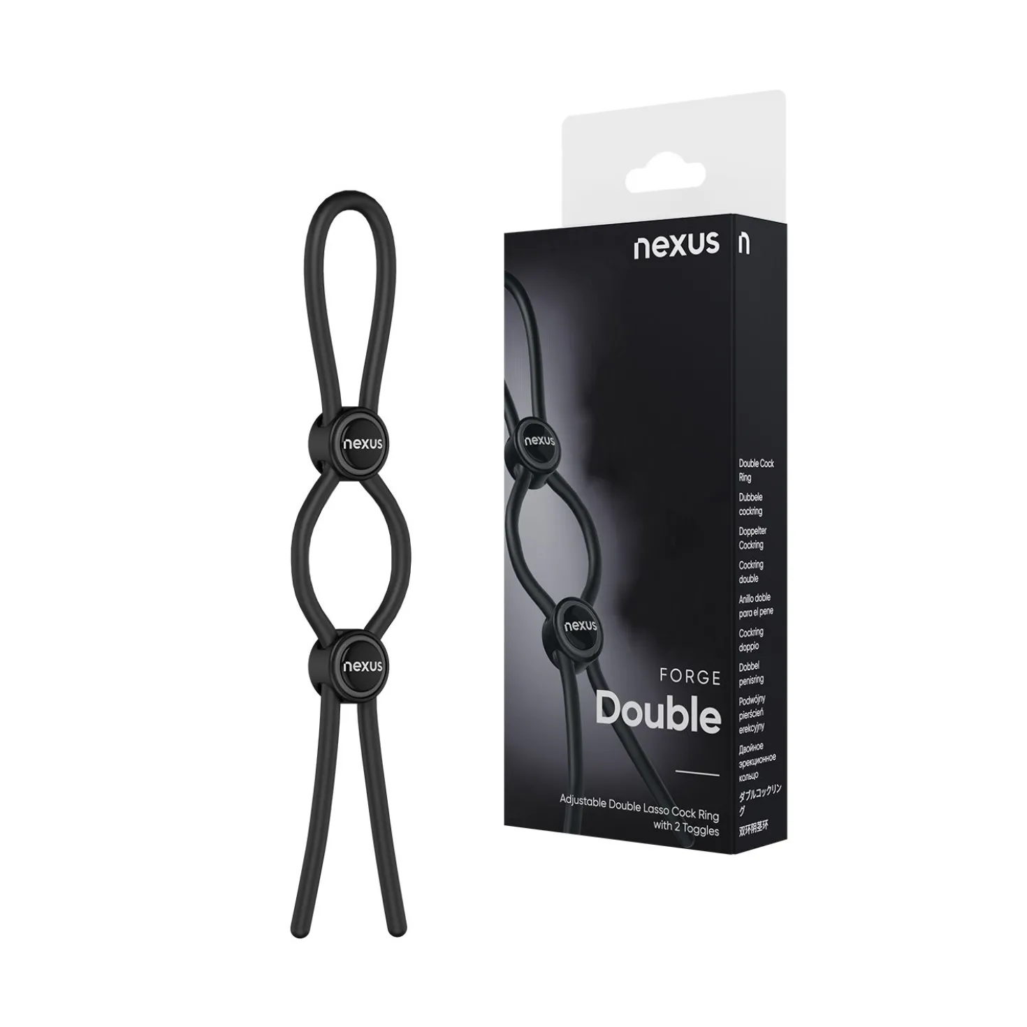 Nexus Forge - Anneau de Pénis Double Réglable - Noir
