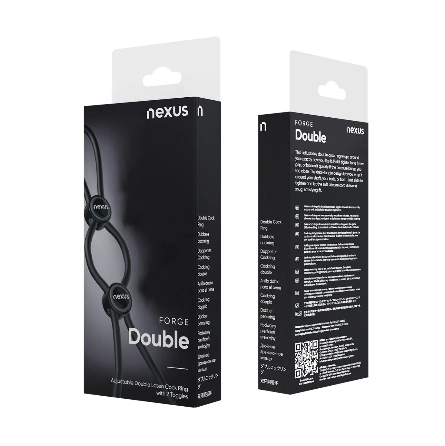 Nexus Forge - Anneau de Pénis Double Réglable - Noir